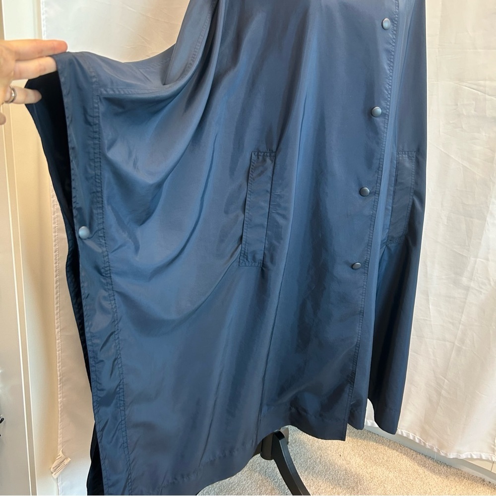 ZARA Limited Edition Navy Blue Hooded Poncho Cape Sz M NWT - Picture 9 of 14